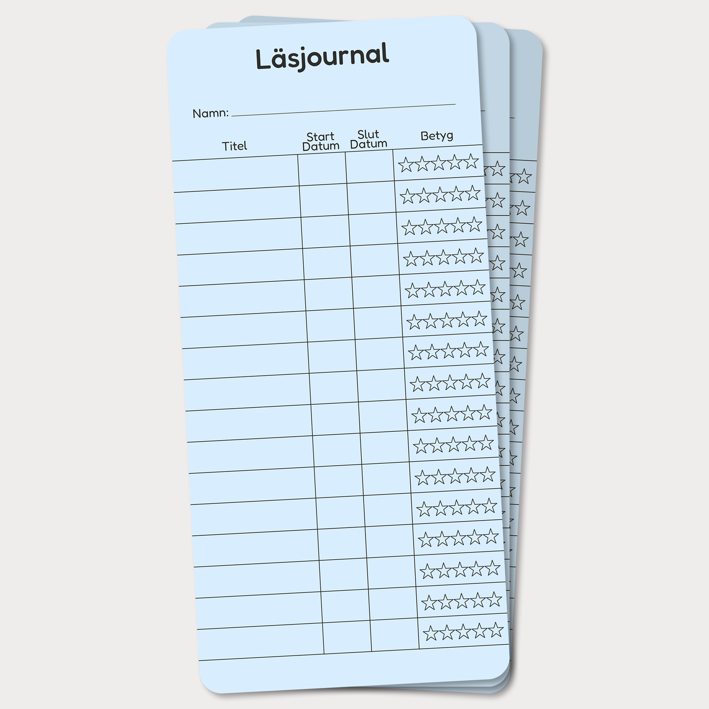 PocketLogg School – Mini läsjournal (3-pack) i bokmärkesformat