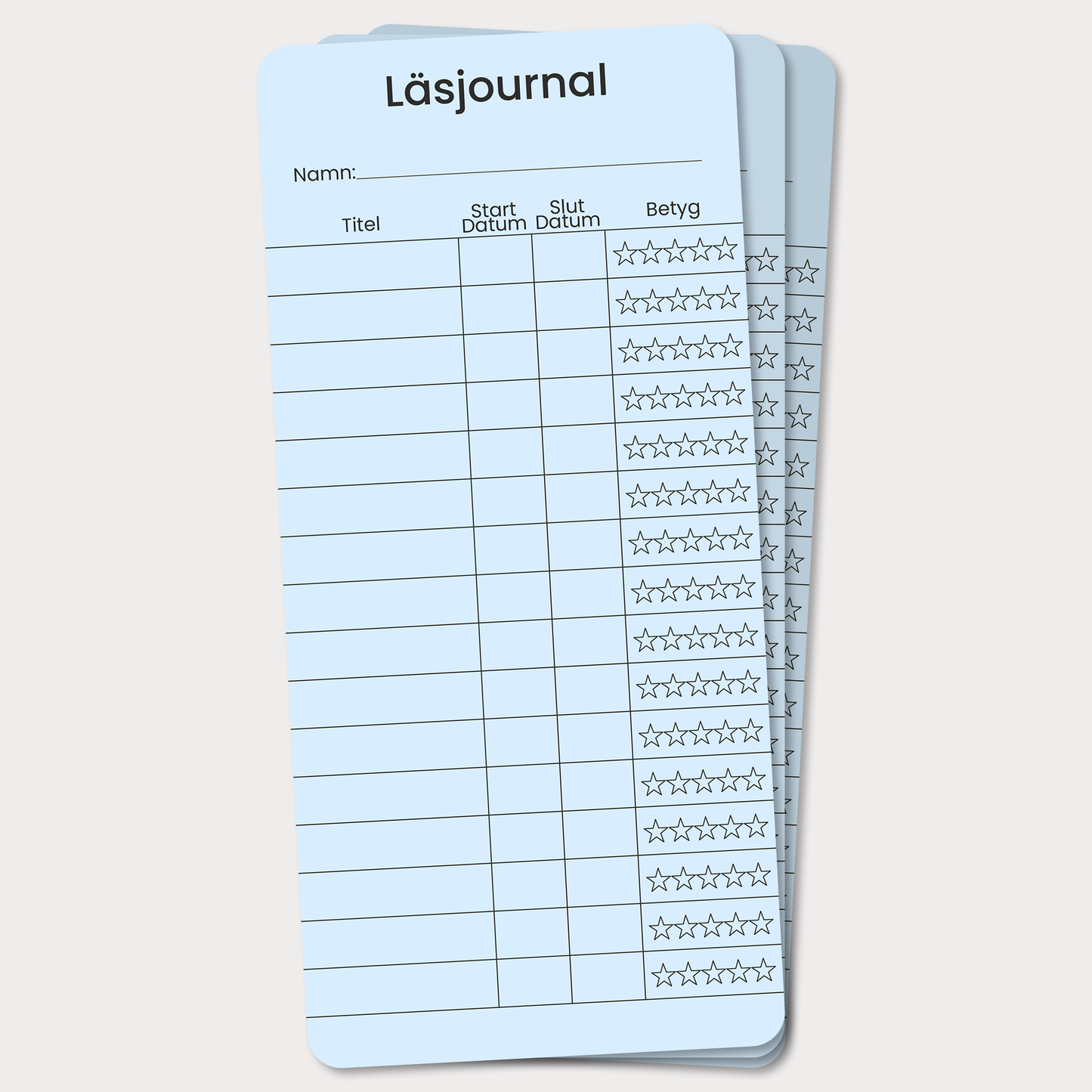 PocketLogg Modern – Mini läsjournal (3-pack) i bokmärkesformat