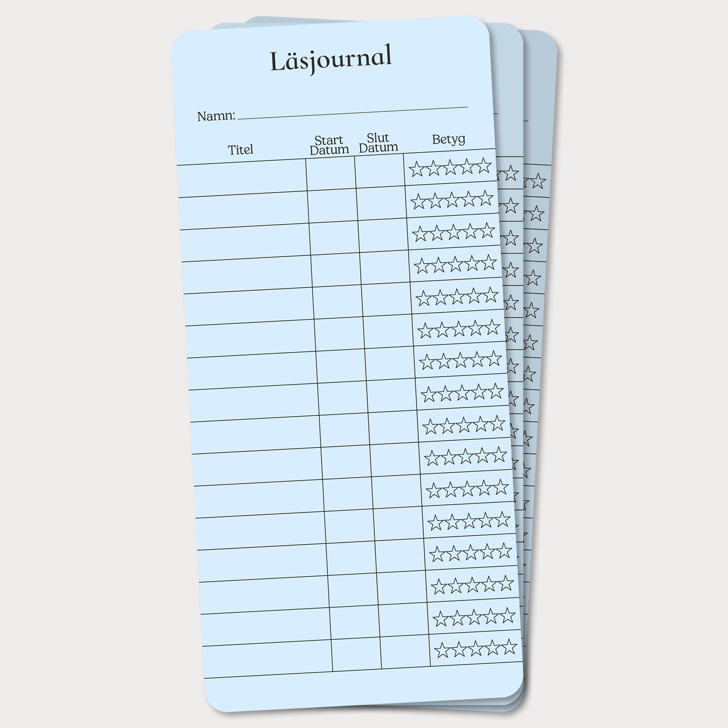 PocketLogg Classic – Mini läsjournal (3-pack) i bokmärkesformat