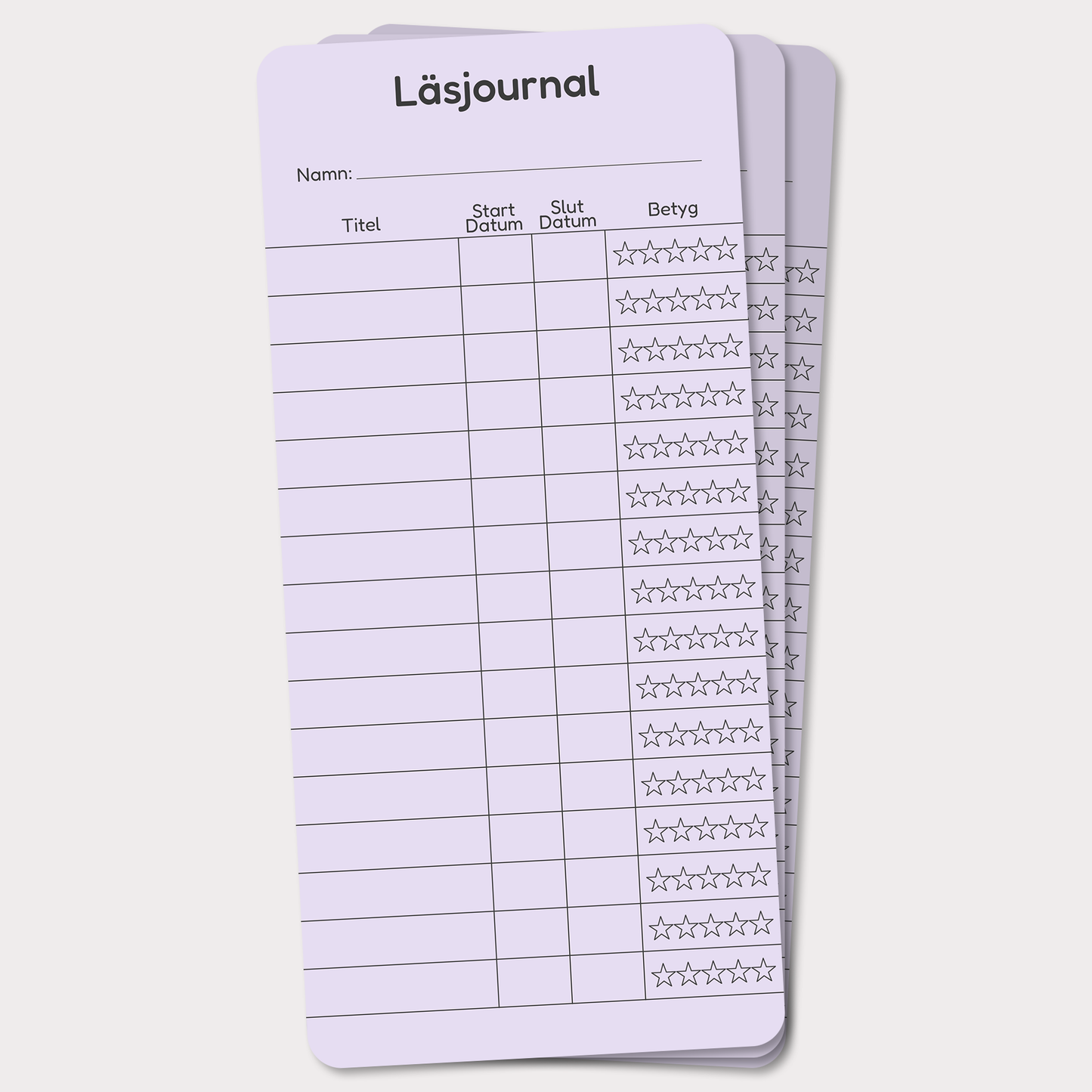 PocketLogg School – Mini läsjournal (3-pack) i bokmärkesformat