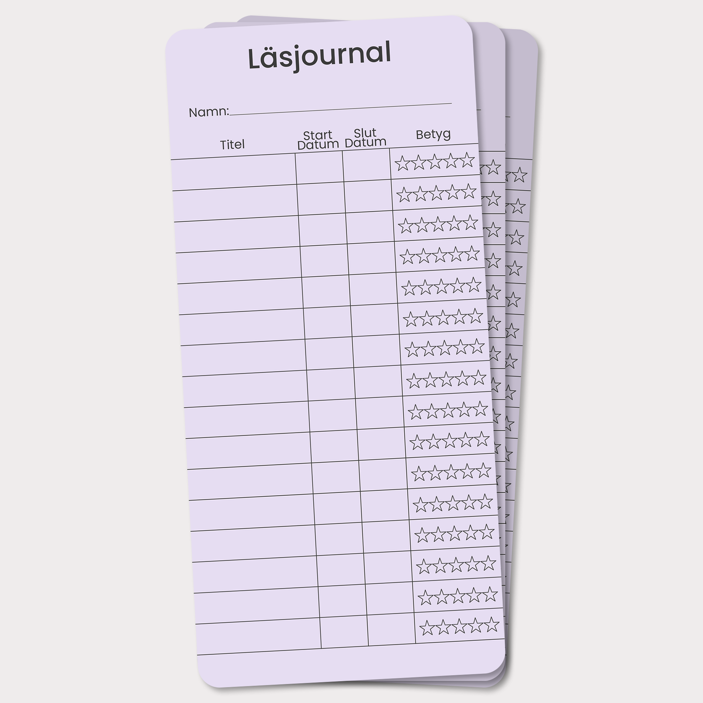 PocketLogg Modern – Mini läsjournal (3-pack) i bokmärkesformat