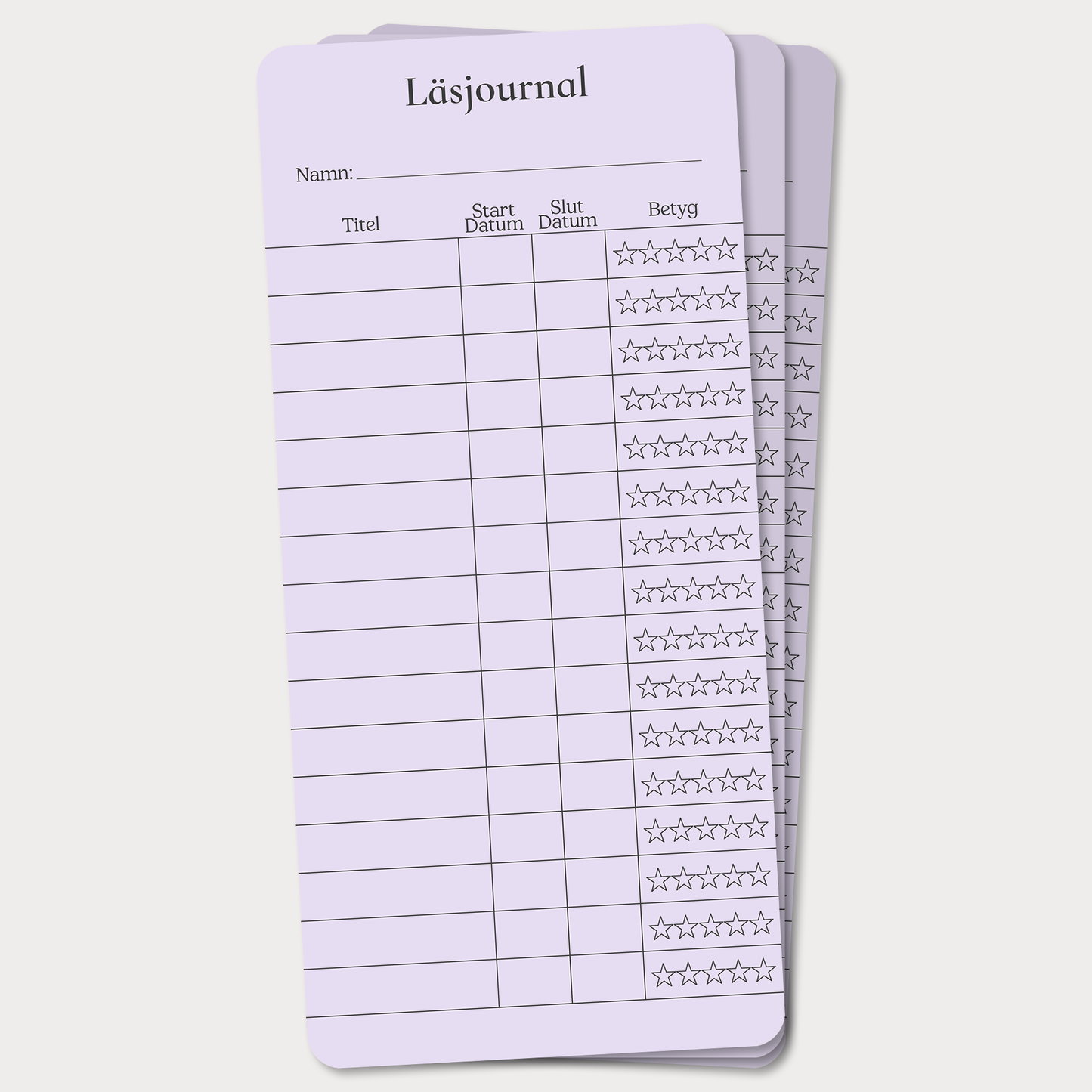 PocketLogg Classic – Mini läsjournal (3-pack) i bokmärkesformat