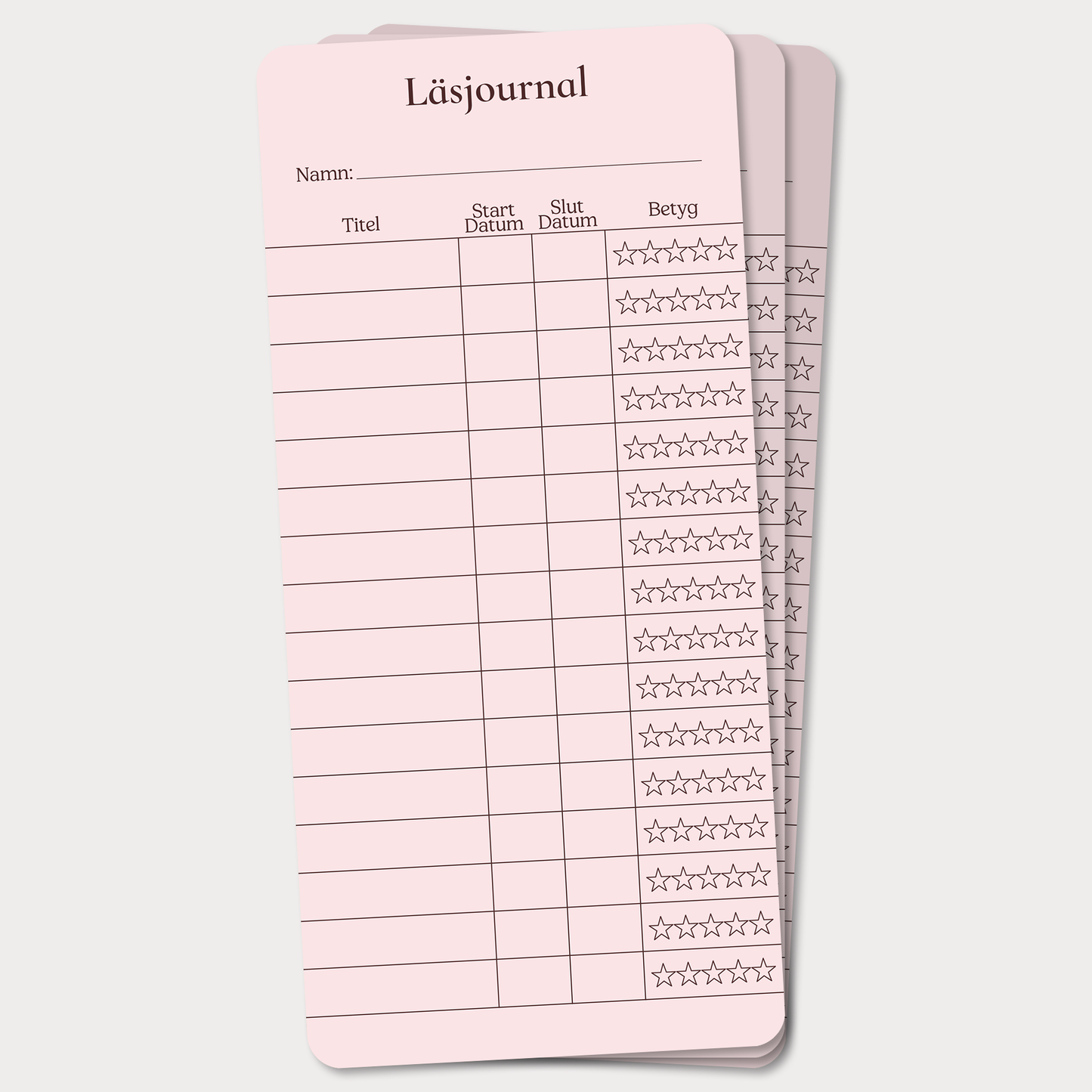 PocketLogg Classic – Mini läsjournal (3-pack) i bokmärkesformat