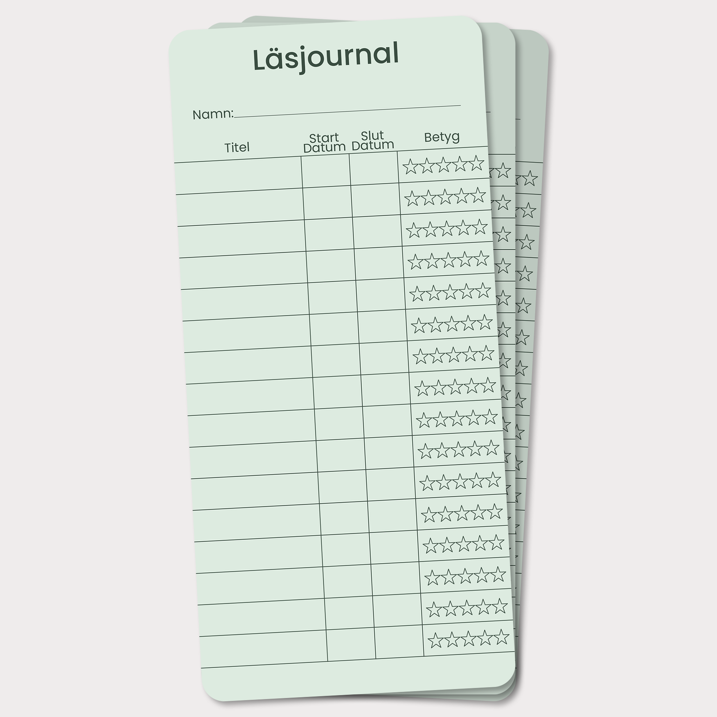 PocketLogg Modern – Mini läsjournal (3-pack) i bokmärkesformat