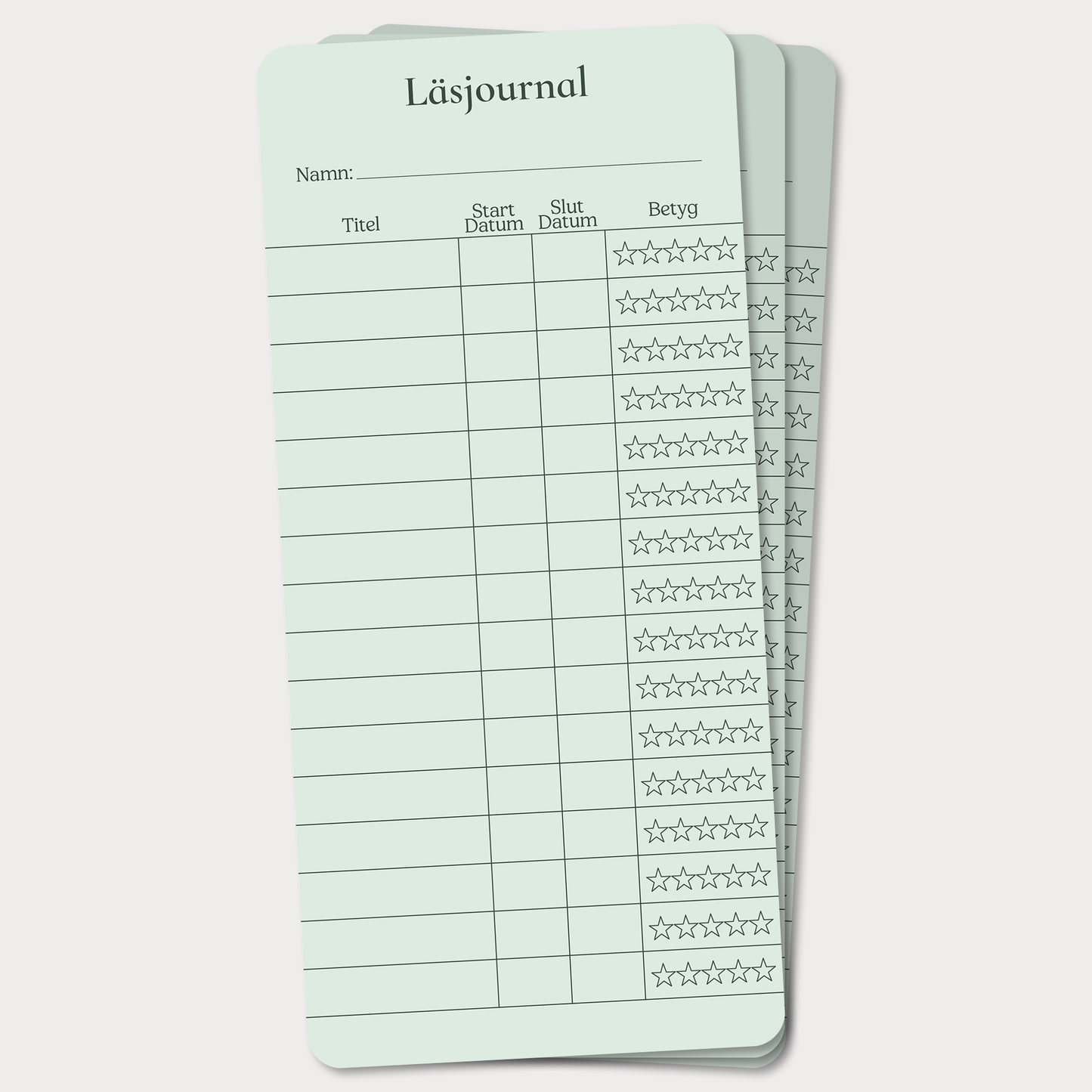 PocketLogg Classic – Mini läsjournal (3-pack) i bokmärkesformat