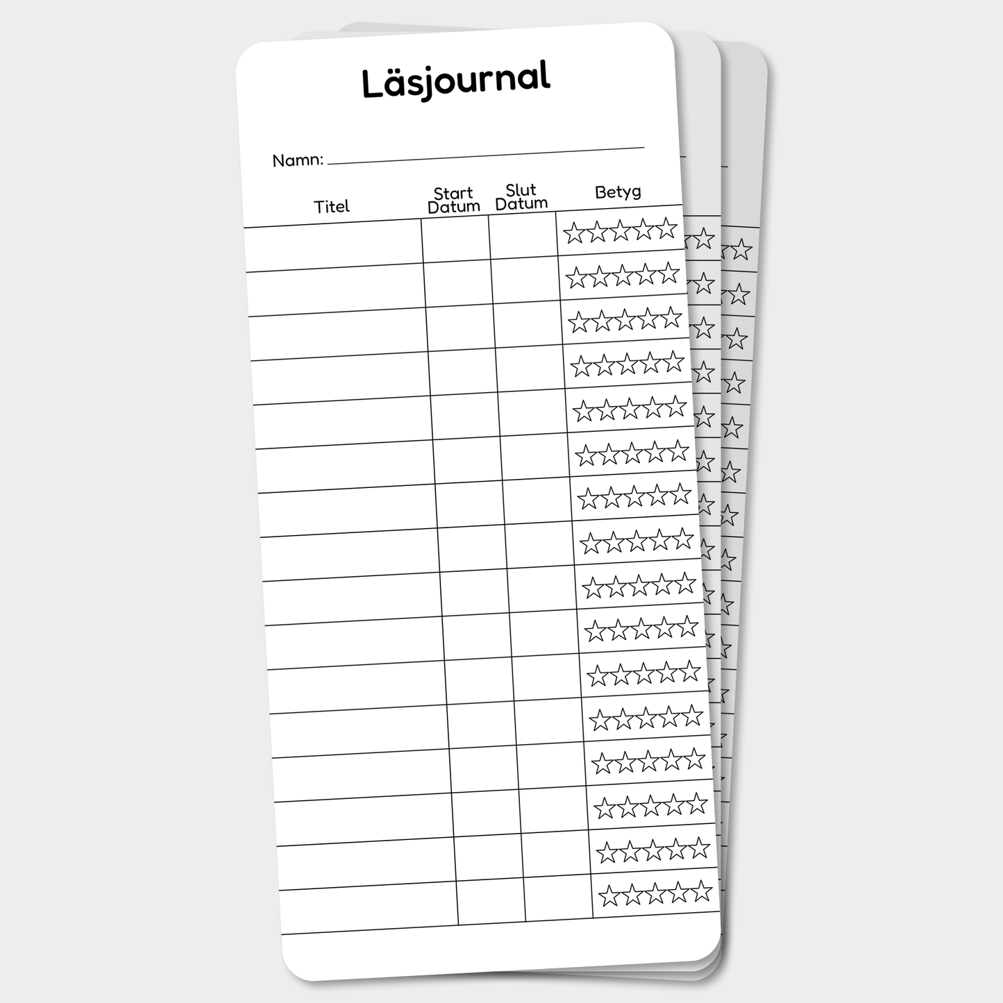 PocketLogg School – Mini läsjournal (3-pack) i bokmärkesformat