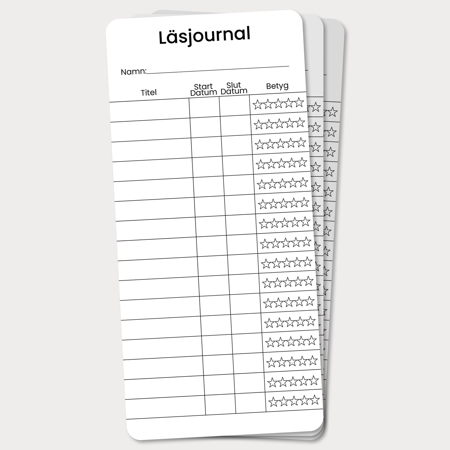 PocketLogg Modern – Mini läsjournal (3-pack) i bokmärkesformat