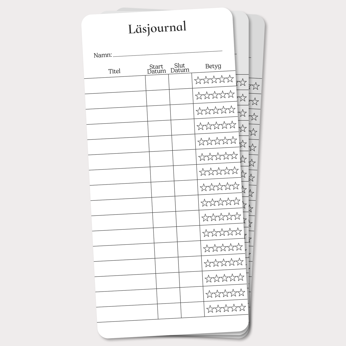 PocketLogg Classic – Mini läsjournal (3-pack) i bokmärkesformat