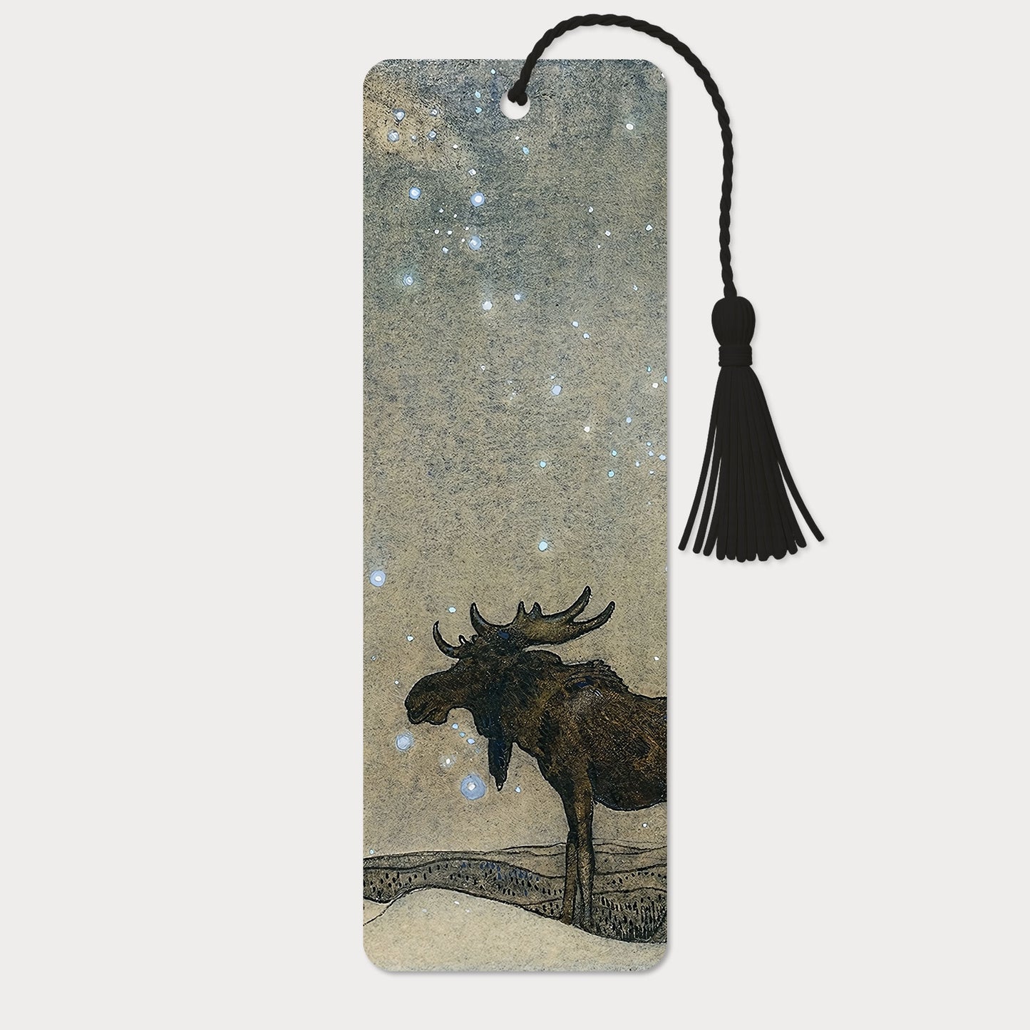 Bokmärke | Älg i vinterlandskap (John Bauer)