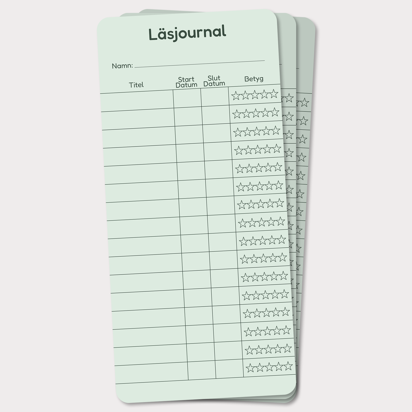 PocketLogg School – Mini läsjournal (3-pack) i bokmärkesformat