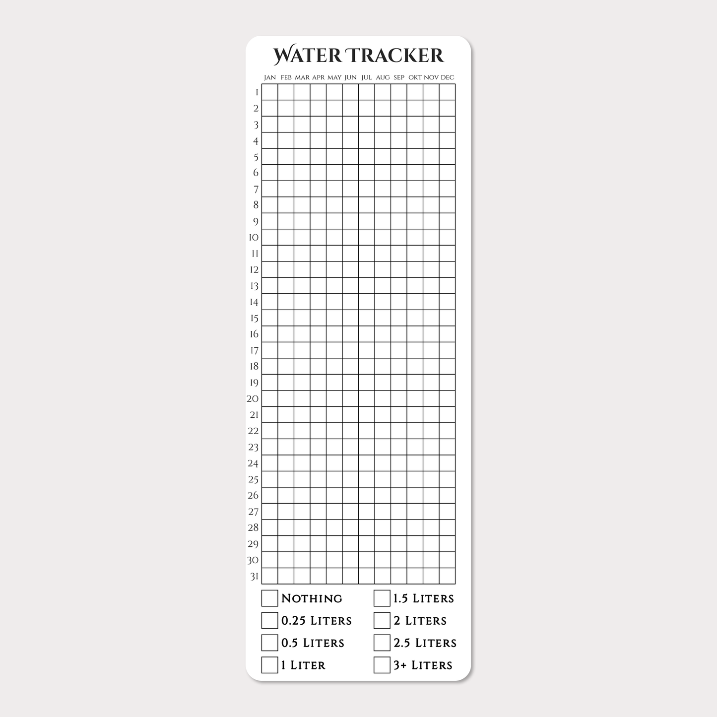 Självhäftande Tracker | Water Tracker