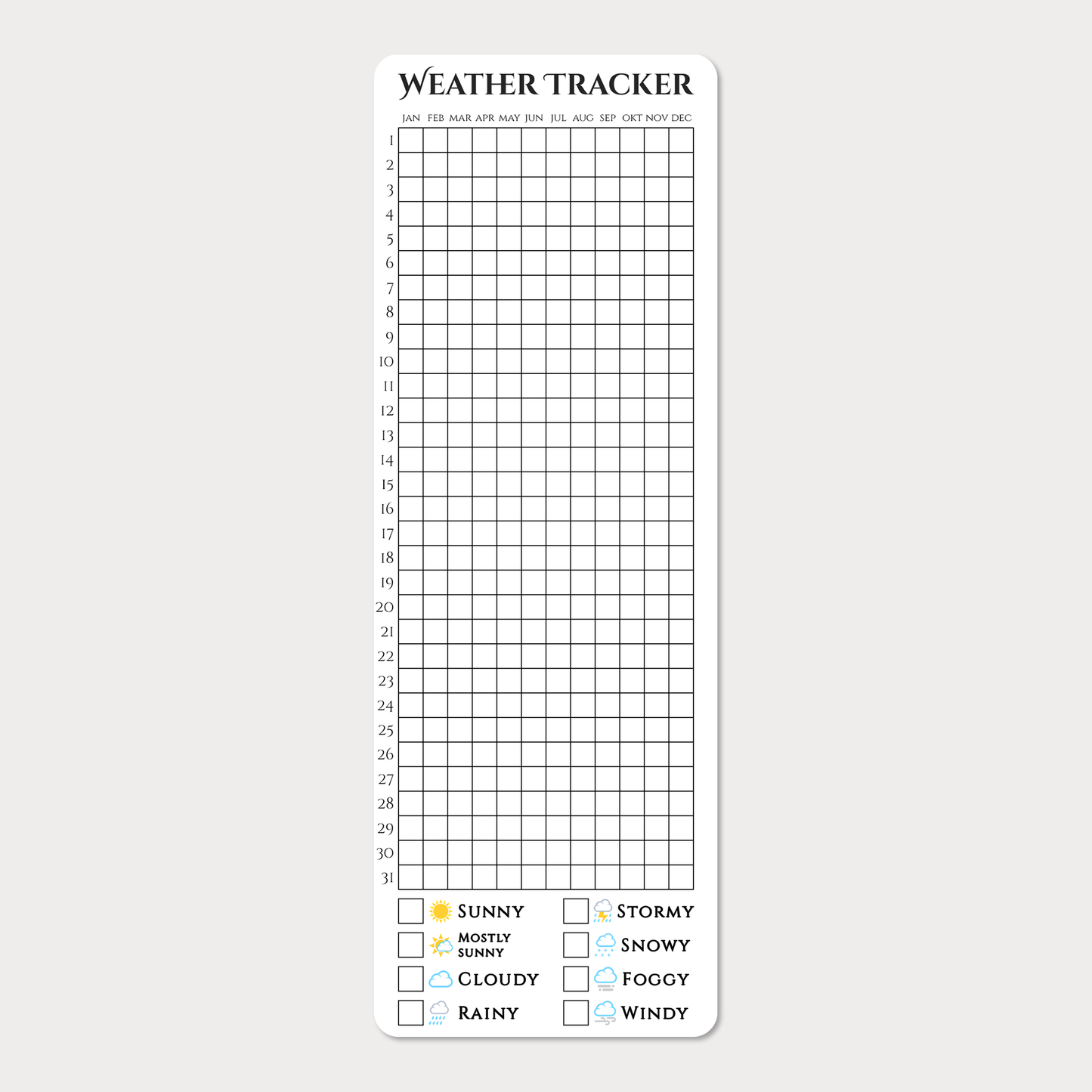 Självhäftande Tracker | Weather Tracker